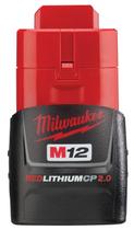 Pacote de bateria Milwaukee M12 REDLITHIUM 2.0 Compact 2.0Ah 12V