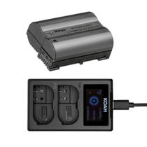 Pacote de bateria Nikon EN-EL15c com carregador LCD USB C duplo
