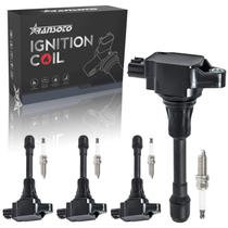 Pacote de bobina de ignição e vela de ignição Iridium para Nissan 1.6-2.5L
