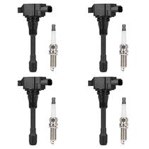 Pacote de bobina de ignição e vela de ignição Iridium para Nissan 2.5L
