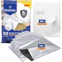 Pacote de bolsas Mylar Wallaby 1L (50x) com etiquetas seláveis a quente