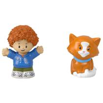 Pacote de bonecos de brinquedo Mattel F-Price Story Starter com cabelo ruivo encaracolado para criança e gato laranja