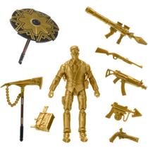 Pacote de bonecos Fortnite Hot Drop1 com boneco Midas-Gold de 10 cm Pacote de bonecos Fortnite Hot Drop1 com boneco Midas-Gold de 10 cm