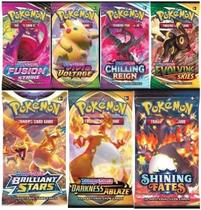 Pacote de Booster Lacrado e Autêntico do Pokémon TCG com Carta Misteriosa Pacote de Booster Lacrado e Autêntico do Pokémon TCG com Carta Misteriosa