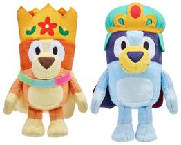 Pacote de brinquedos de pelúcia Bluey Friends Royal Bluey e Bingo