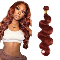 Pacote de cabelo AuokMar Body Wave 18" Ruivo-avermelhado