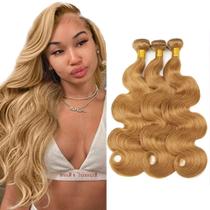 Pacote de cabelo AuokMar Honey Blonde 27 Body Wave 14 16 18 Brazilian Pacote de cabelo AuokMar Honey Blonde 27 Body Wave 14 16 18 Brazilian