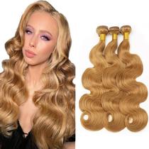 Pacote de cabelo AuokMar Honey Blonde Body Wave 27 35cm 3x100g