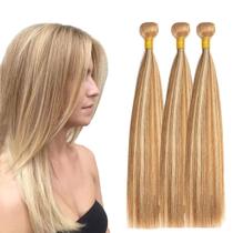 Pacote de cabelo Gzorouzr P27/613 Highlight Brazilian Remy x3