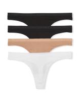 Pacote de calcinhas tanga Victoria's Secret Cotton para mulheres, pacote com 4 Pacote de calcinhas tanga Victoria's Secret Cotton para mulheres, pacote com 4