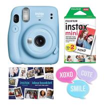 Pacote de câmera Fujifilm Instax Mini 11 com filme e suporte - azul