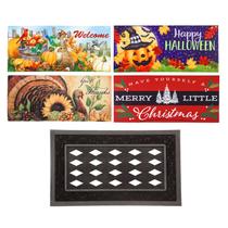 Pacote de capachos Evergreen Flag 5 Seasonal Mats, bandeja de 76 x 46 cm