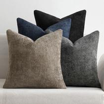 Pacote de capas de travesseiro MIULEE com 4 Chenille 50 x 50 cm azul/cinza