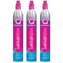 Pacote de carbonatação SodaStream com 3 cilindros de 60 L rosa CQC