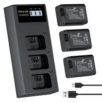 Pacote de carregador de bateria LP NP-FW50 com 3 baterias de 1200mAh Sony