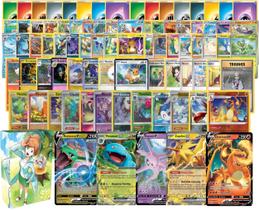 Pacote de cartas Pokémon, 100 variadas com películas e 5 ultra raras