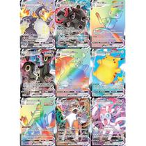 Pacote de Cartas Pokémon - 3 Cartas VMAX e 1 Carta Arco-Íris Secreta Rara