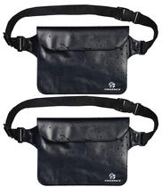 Pacote de cintura impermeável Freegrace 23x17 cm preto, pacote com 2