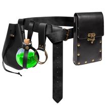 Pacote de cintura SUMGOGO Renaissance Leather Belt com frasco de poção Pacote de cintura SUMGOGO Renaissance Leather Belt com frasco de poção
