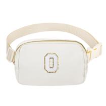 Pacote de cintura VOROLO Personalized Letter O Fanny Pack branco Pacote de cintura VOROLO Personalized Letter O Fanny Pack branco