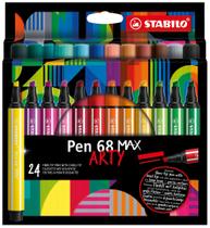 Pacote de cinzel com ponta de fibra STABILO Pen 68 Max, 24 cores Pacote de cinzel com ponta de fibra STABILO Pen 68 Max, 24 cores