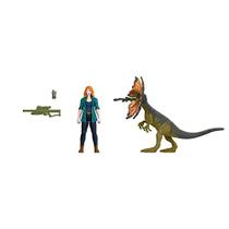 Pacote de Claire e Dilophosaurus da Jurassic World Dominion: 2 figuras de ação e acessórios. Brinquedo colecionável
