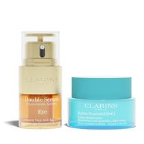 Pacote de creme Clarins Double Serum para os olhos e Hydra-Essentiel Pacote de creme Clarins Double Serum para os olhos e Hydra-Essentiel