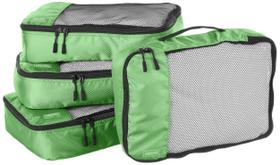 Pacote de cubos de embalagem Amazon Basics Lightweight, 4 peças, verde