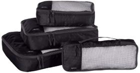 Pacote de cubos de embalagem Amazon Basics Lightweight, conjunto de 4 peças, preto Pacote de cubos de embalagem Amazon Basics Lightweight, conjunto de 4 peças, preto
