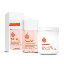 Pacote de cuidados com a pele Bio-Oil para pele seca 50 ml de óleo e 60 ml de gel para pele seca Pacote de cuidados com a pele Bio-Oil para pele seca 50 ml de óleo e 60 ml de gel para pele seca