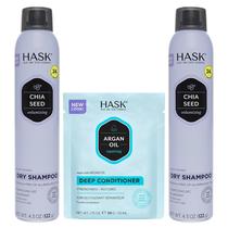 Pacote de cuidados com o cabelo HASK Chia Seed Volumizing Dry Shampoo x2