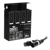 Pacote de dimmer CHAUVET DJ DMX-4LED de 4 canais com 15A no máximo em preto