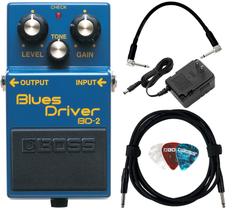 Pacote de driver BOSS BD-2 Blues com adaptador de alimentação e acessórios