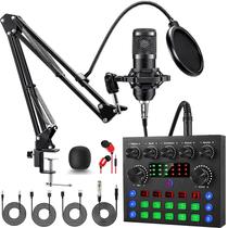 Pacote de equipamento de podcast ALSO GO, pacote de estúdio de gravação com interface de áudio, equipamento de gravação de música com microfone de podcast perfeito para podcasting, gravação, canto, streaming e jogos Pacote de equipamento de podcast ALSO GO, pacote de estúdio de gravação com interface de áudio, equipamento de gravação de música com microfone de podcast perfeito para podcasting, gravação, canto, streaming e jogos
