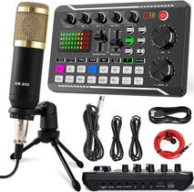 Pacote de equipamento de podcast: microfone condensador SINWE com mixer
