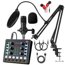 Pacote de equipamento de podcast sktome BM-800 com trocador de voz