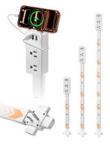 Pacote de extensor de tomada elétrica Blueera com 2 unidades com USB-C, USB-A