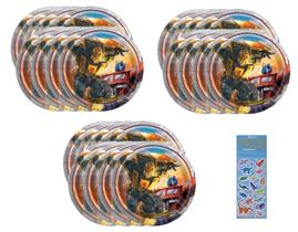 Pacote de Festa com 24 Pratos e Adesivos - Kit Completo para sua Festa