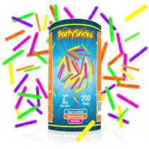 Pacote de festa Glow Sticks PartySticks Mini, pacote de 200, 5 cores