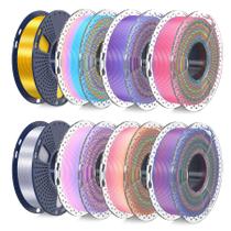 Pacote de filamentos para impressora 3D SUNLU PLA Silk Rainbow 2 kg