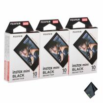 Pacote de filme fotográfico Fujifilm Instax Mini Black de 30 folhas