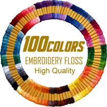 Pacote de fio dental para bordar QCZKB, 100 novelos, poliéster, 4 m cada Pacote de fio dental para bordar QCZKB, 100 novelos, poliéster, 4 m cada