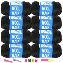 Pacote de fios para tranças Youngther Brazilian Wool Hair Pacote de fios para tranças Youngther Brazilian Wool Hair