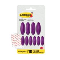 Pacote de ganchos Command Mixed Designer Candied Plum 10 Hooks
