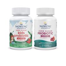 Pacote de gomas probióticas veganas Nordic Naturals com zero açúcar
