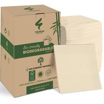 Pacote de guardanapos Weemium 300, 2 camadas, compostáveis, 16,5 x 16,5 cm