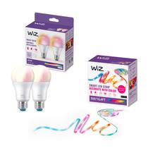 Pacote de iluminação inteligente WiZ RGBIC LED Strip 5m + 2 lâmpadas A19