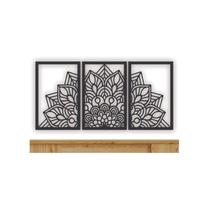 Pacote de imagens decorativas: 3 unidades de madeira MDF em forma de mandala Pacote de imagens decorativas: 3 unidades de madeira MDF em forma de mandala