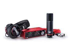 Pacote de interface de áudio USB Focusrite Scarlett 2i2 Studio