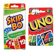 Pacote de jogos de cartas BJDesign Skip Bo e Uno com instruç